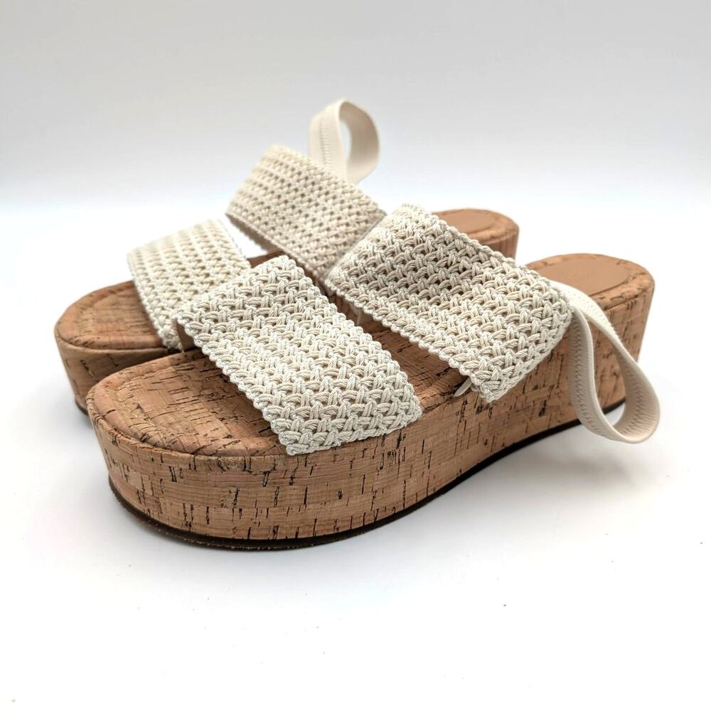 Nordstrom Rack Cassie Platform Wedge Sandals Women's White Lyst Size US9M EU39